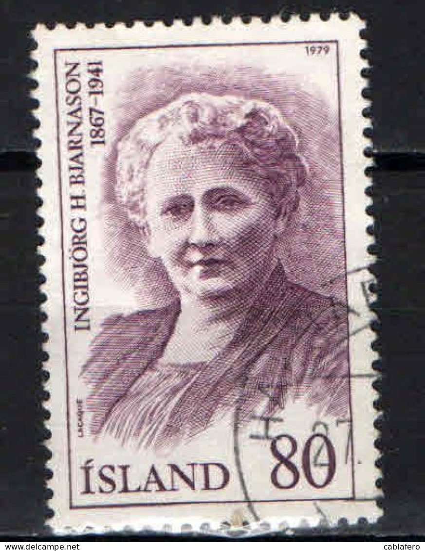 ISLANDA - 1979 - PERSONALITA' ISLANDESI: HI. H. BJAENASON - USATO - Used Stamps