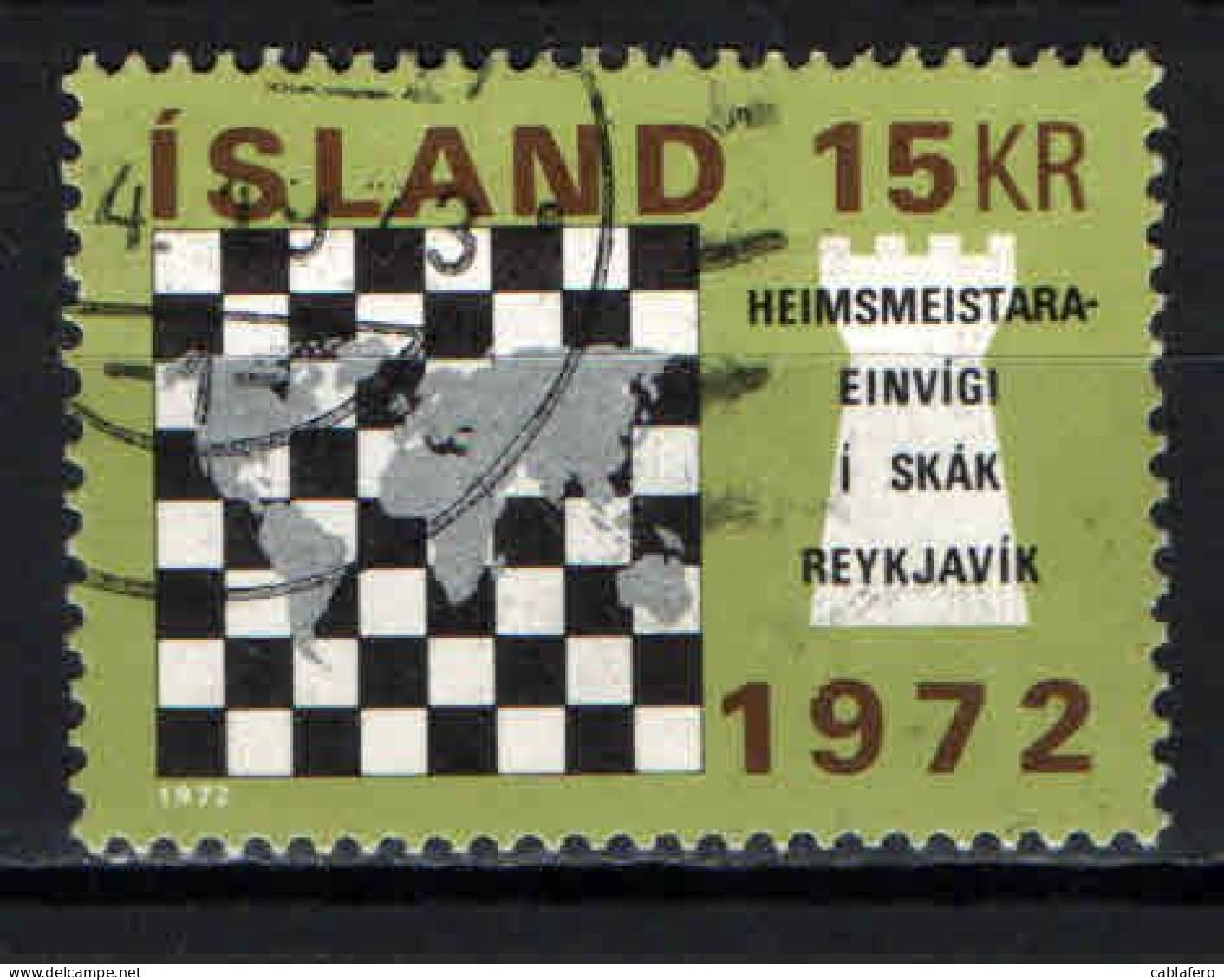 ISLANDA - 1972 - CAMPIONATO MONDIALE DI SCACCHI A REYKJAVIK - USATO - Gebruikt