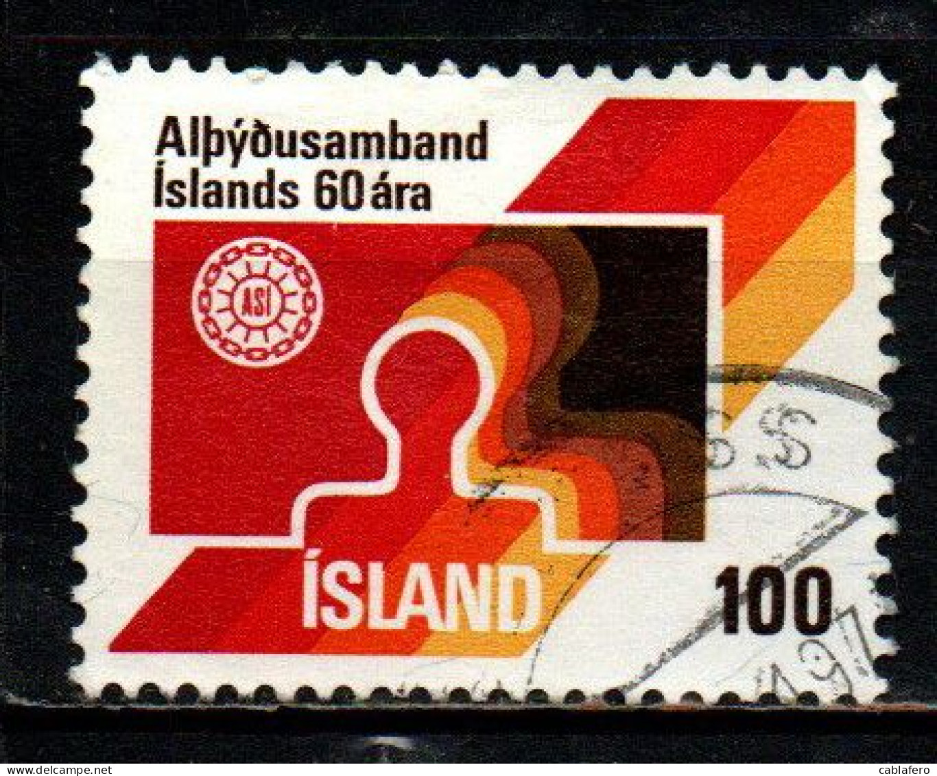 ISLANDA - 1976 - 60° ANNIVERSARIO DELL'UNIONE ISLANDESE DEI LAVORATORI - USATO - Used Stamps