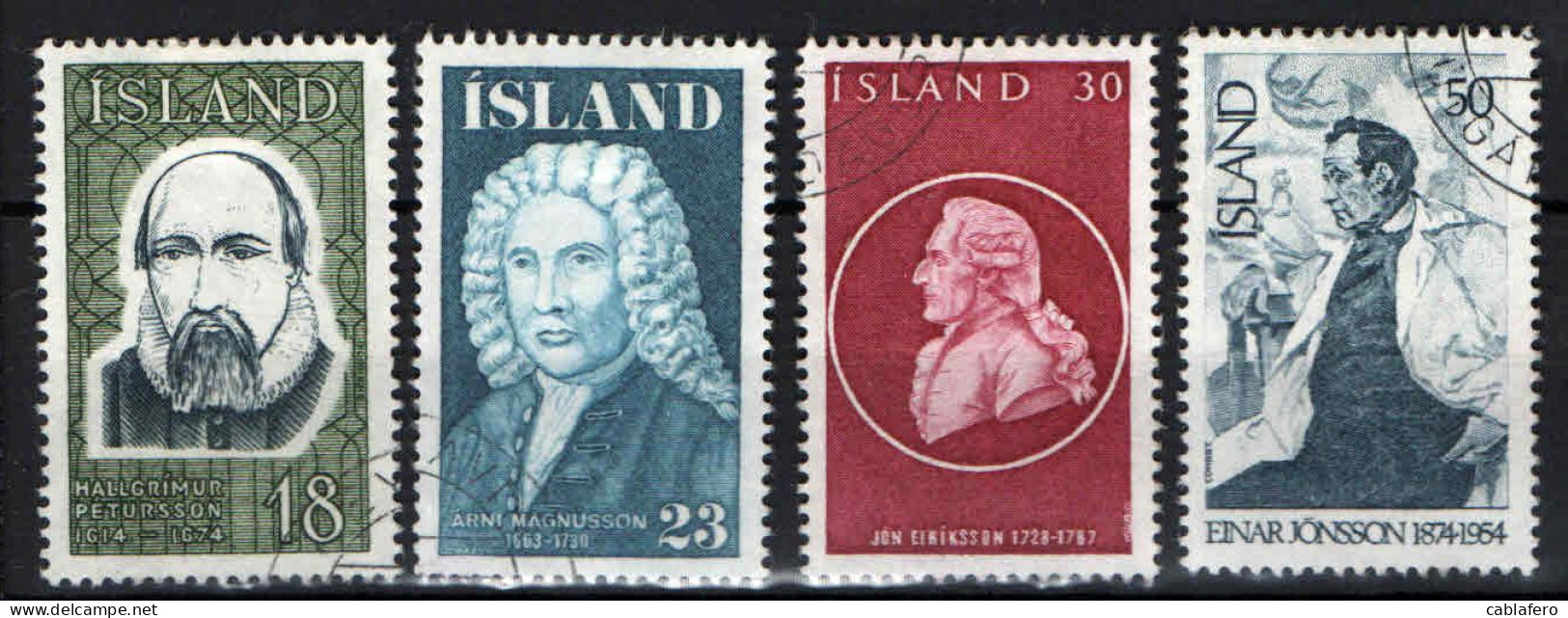 ISLANDA - 1975 - UOMINI ILLUSTRI DELL'ISLANDA - USATI - Used Stamps