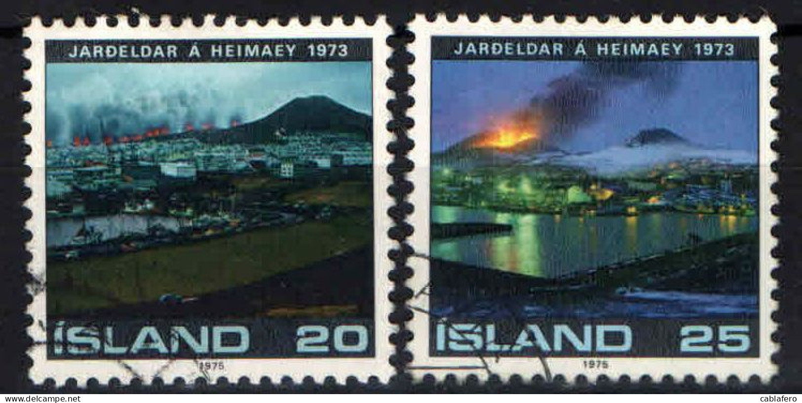 ISLANDA - 1975 - ERUZIONE VULCANICA DEL 1973 A HAIMAEY - USATI - Gebraucht