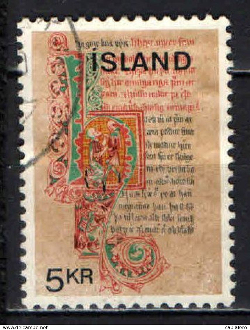 ISLANDA - 1970 - ANTICO MANOSCRITTO DEL 1363 - USATO - Oblitérés