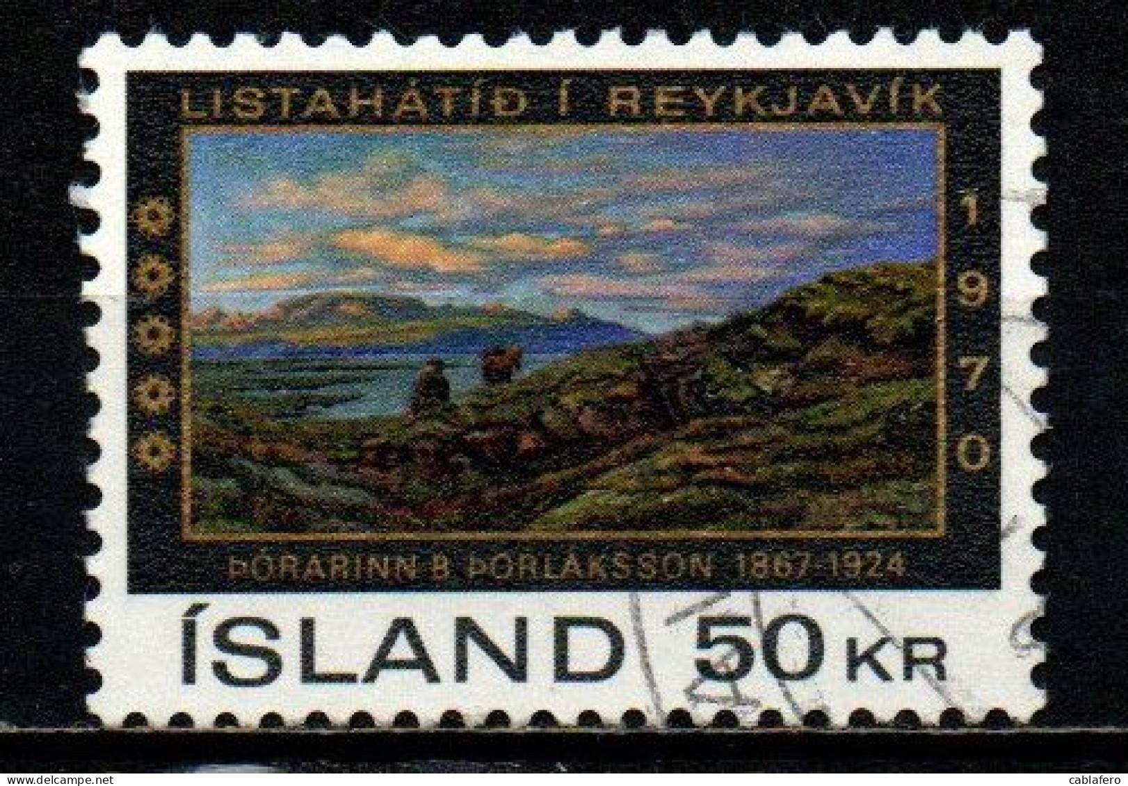 ISLANDA - 1970 - FESTIVAL DELL'ARTE A REYKJAVIK - OPERA D'ARTE - PAINTING - USATO - Gebraucht