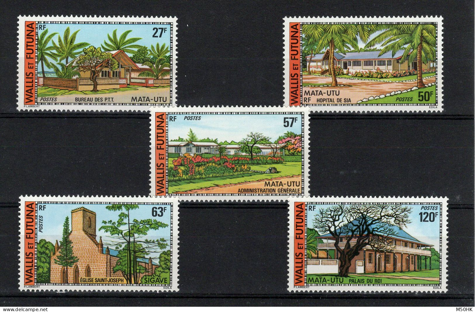 Wallis & Futuna - YV 203 à 207 N** Gomme Tropicale Mate Complète , Bâtiments & Monuments , Cote 26,50 Euros - Unused Stamps