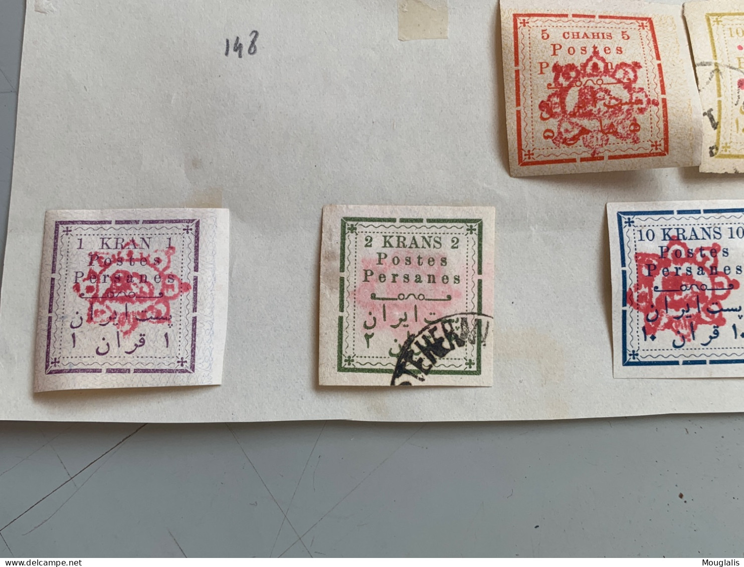 Postes Persanes Iran 1902-1903 No 150 à 168a Sauf 152 157 TTB Surcharge Rouge Kran Minuscule Et Majuscule Lion Au Centre - Iran