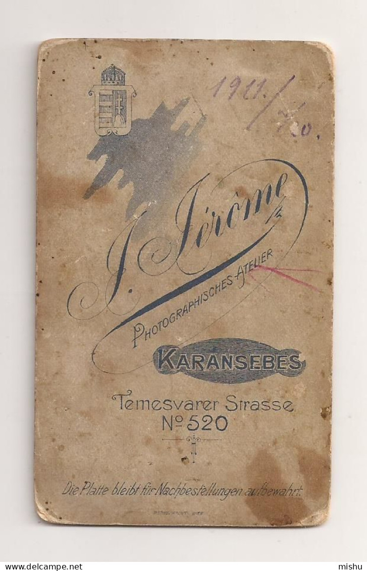 Old Photo, Cardboard . Workshop J. Jerome, Karansebes , Romania 1911 - Proiettori Cinematografiche