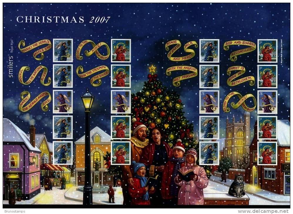 GREAT BRITAIN - 2007  CHRISTMAS GENERIC SMILERS SHEET   PERFECT CONDITION - Sheets, Plate Blocks & Multiples