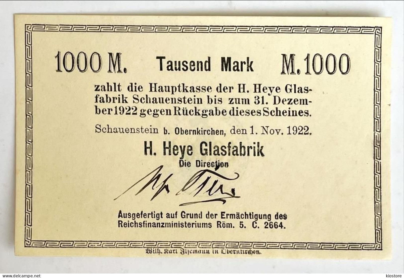 Germany 1,000 1000 Mark 1922 UNC - Zonder Classificatie