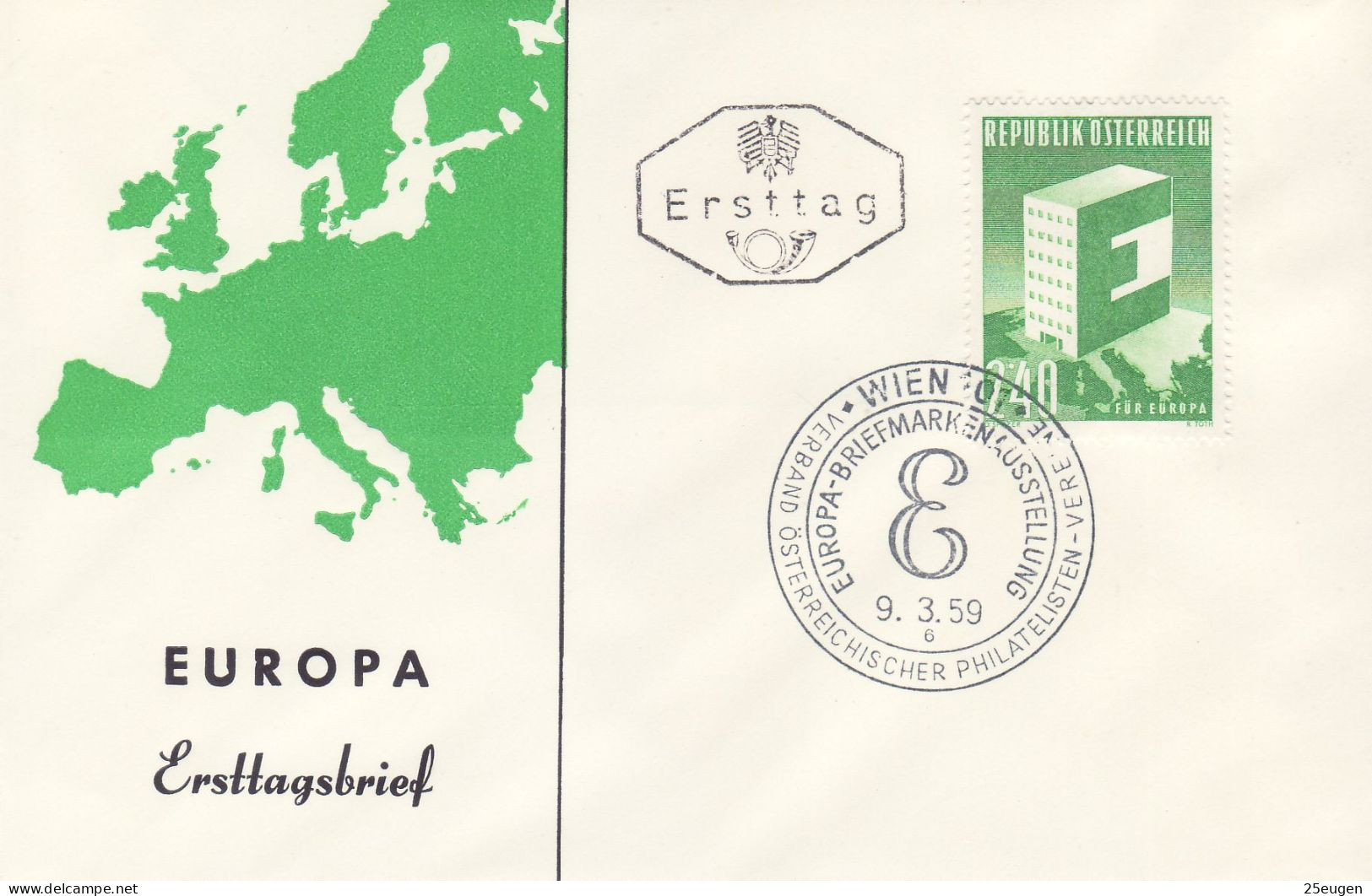 AUSTRIA 1959 EUROPA CEPT FDC - 1959