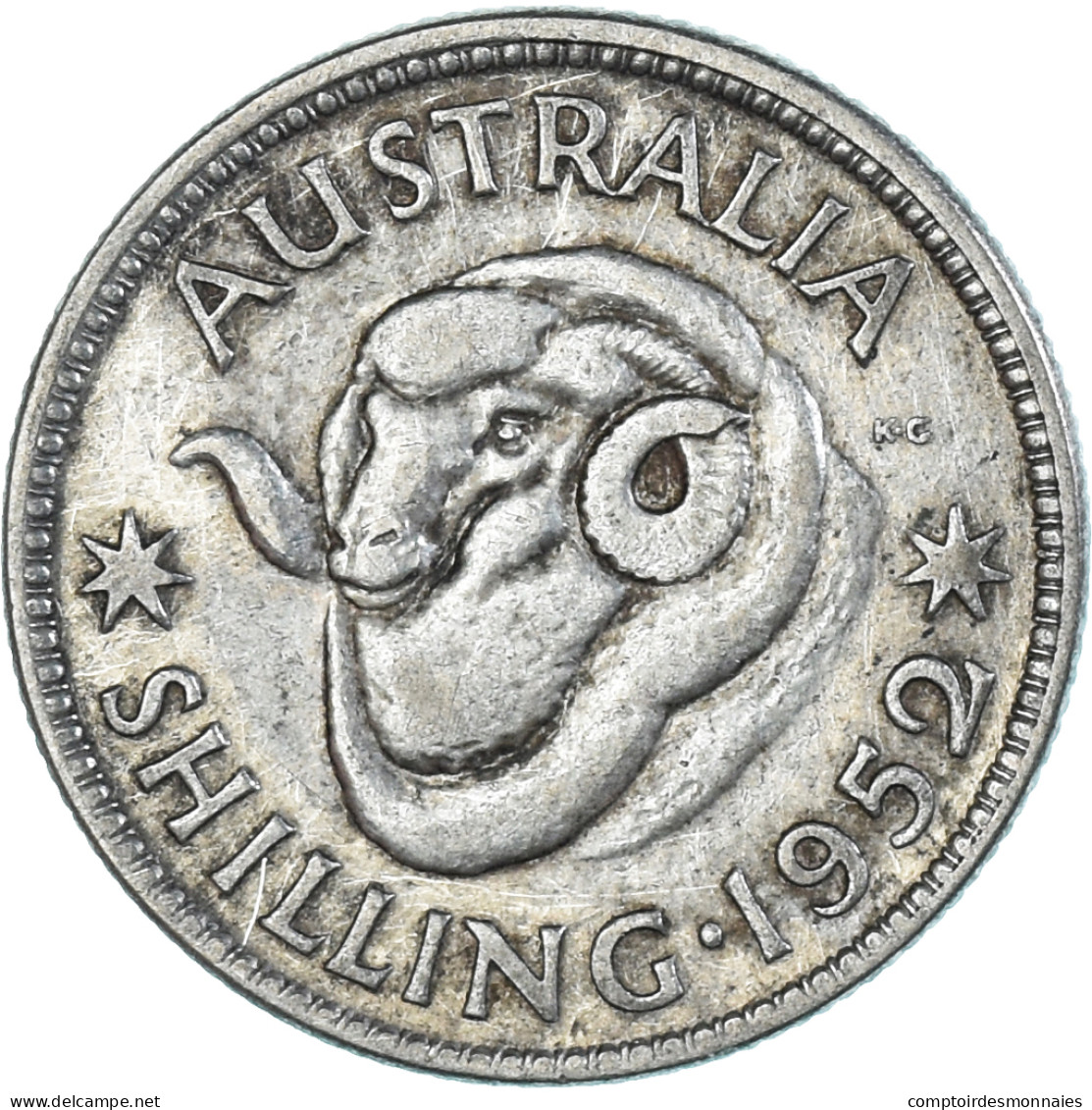 Monnaie, Australie, George VI, Shilling, 1952, Melbourne, TTB, Argent, KM:46 - Shilling