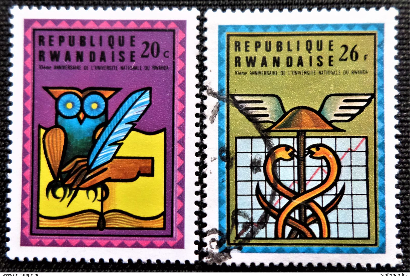 Rwanda 1975 The 10th Anniversary Of National University, Kigali  Stampworld N°   733 Et 737 - Usati