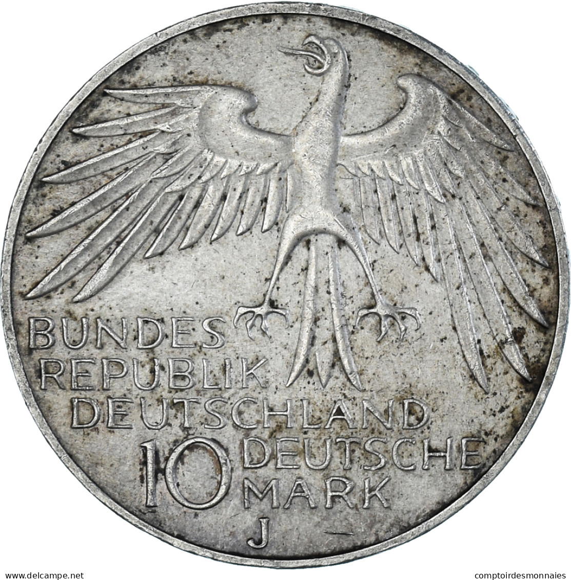 Monnaie, République Fédérale Allemande, 10 Mark, 1972, Hamburg, TTB+, Argent - Commemorations