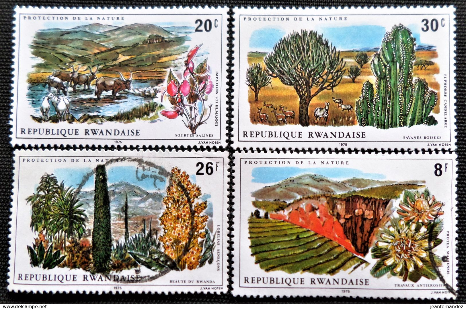 Rwanda 1975 Protection Of Nature  Stampworld N°   743_744_747_749 - Used Stamps