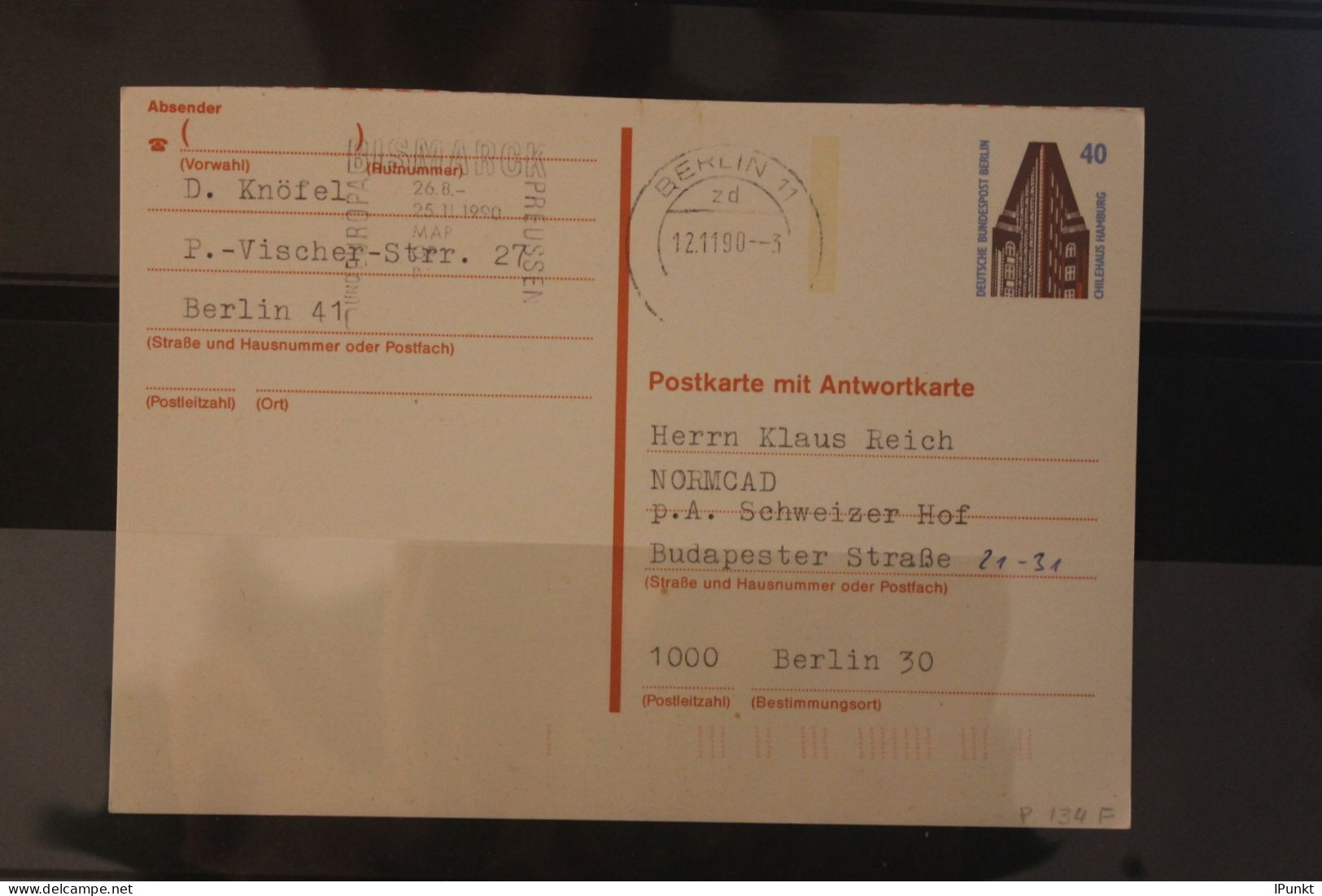 Berlin 1989; P137 F; Sehenswürdigkeiten; 40 Pf., Gebraucht, Befördert, Codiert - Postcards - Used