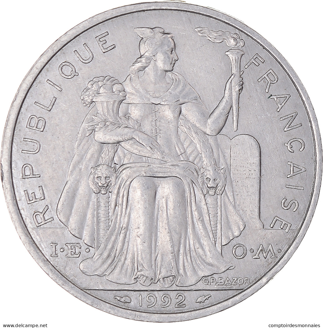 Monnaie, Nouvelle-Calédonie, 5 Francs, 1992, Paris, SUP, Aluminium, KM:16 - Nouvelle-Calédonie