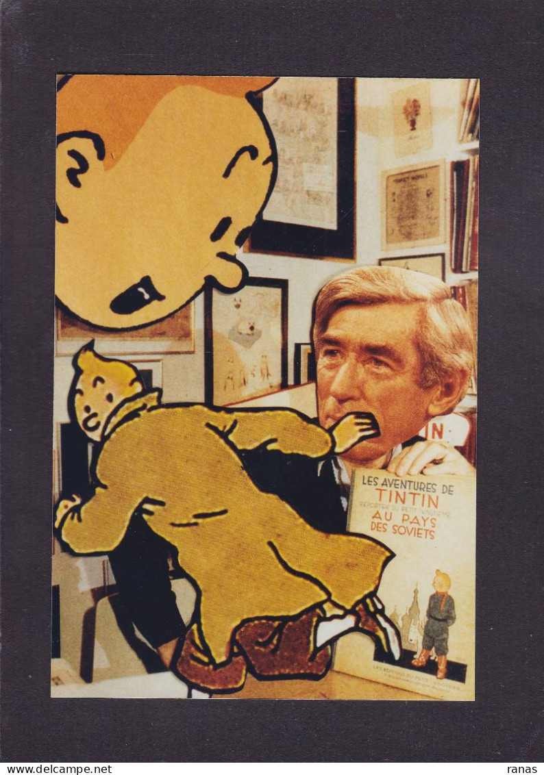 CPM Hergé Tintin Et Milou Tirage Limité 100 Ex Par Jihel Non Circulé Montage Photo Surréalisme - Remiremont