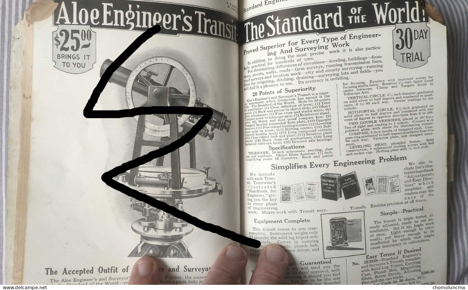 Scarce A.S. Aloe & Co Catalog Of Surveying Mining Engineers Instruments 1920 'topographie Géomètre Arpenteur Surveyor - Ingeniería