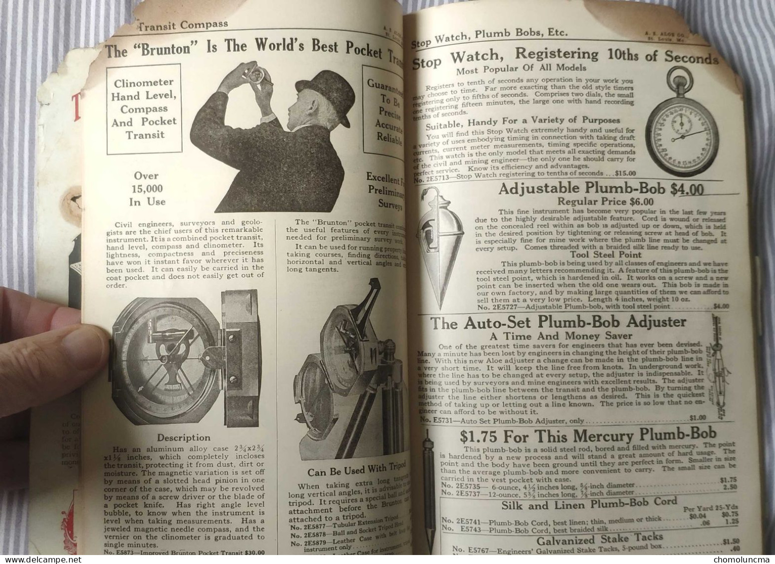 Scarce A.S. Aloe & Co Catalog Of Surveying Mining Engineers Instruments 1920 'topographie Géomètre Arpenteur Surveyor - Ingénierie