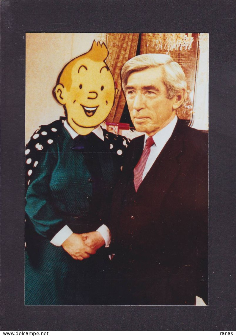 CPM Hergé Tintin Et Milou Tirage Limité 100 Ex Par Jihel Non Circulé Montage Photo Surréalisme - Remiremont