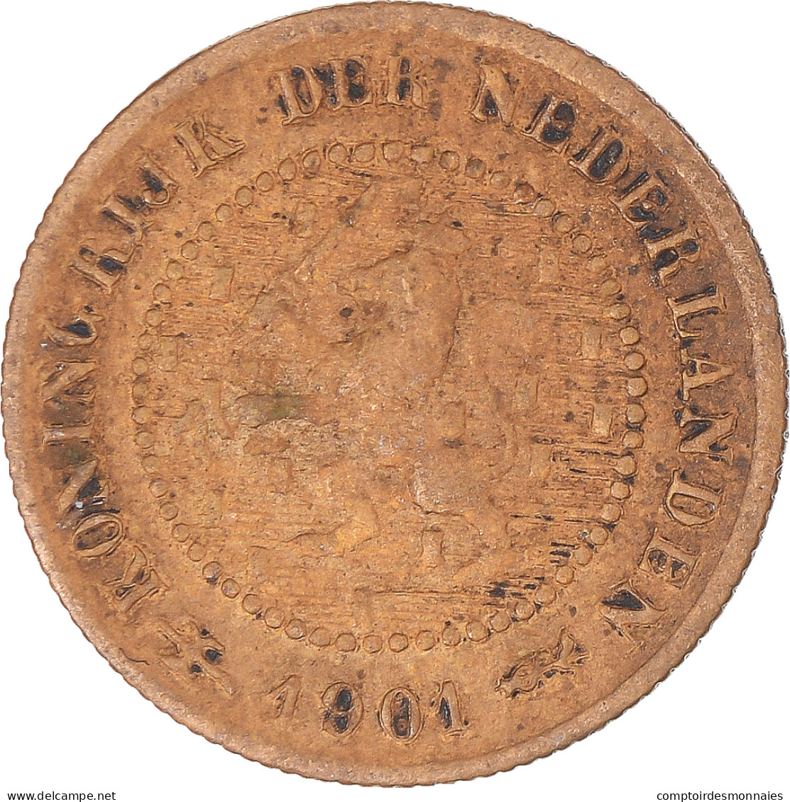 Monnaie, Pays-Bas, Wilhelmina I, 1/2 Cent, 1901, TTB, Bronze, KM:109.2 - 0.5 Cent