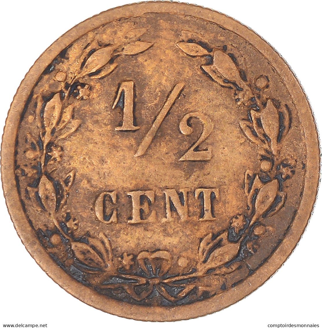 Monnaie, Pays-Bas, Wilhelmina I, 1/2 Cent, 1901, TTB, Bronze, KM:109.2 - 0.5 Cent