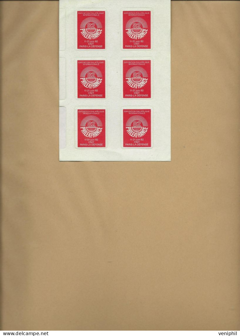 PHILEXFRANCE 82 - BLOC DE 8  VIGNETTES  -TB - Philatelic Fairs