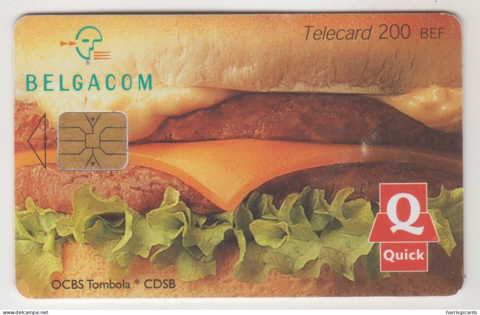 BELGIUM - Quick, CN:JJ+6 Digits, Prize: 1 Cheeseburger, 200 BEF, Tirage 90.000, Used - Con Chip
