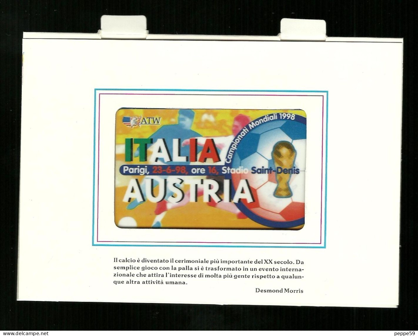 Carta Prepagata ATW  - Mondiali 1998  - Italia Austria  - Carta Nuova In Folder - Altri & Non Classificati