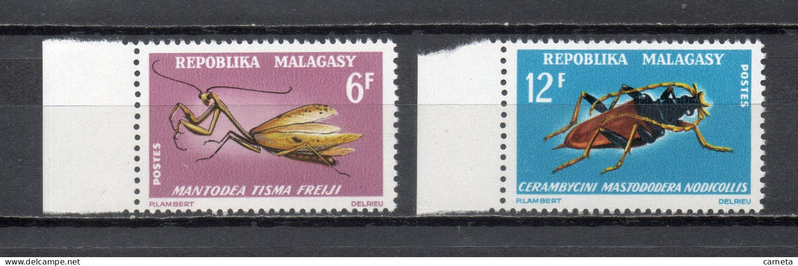 MADAGASCAR   N° 427 + 428   NEUFS SANS CHARNIERE  COTE 3.00€   INSECTE ANIMAUX  VOIR DESCRIPTION - Madagascar (1960-...)