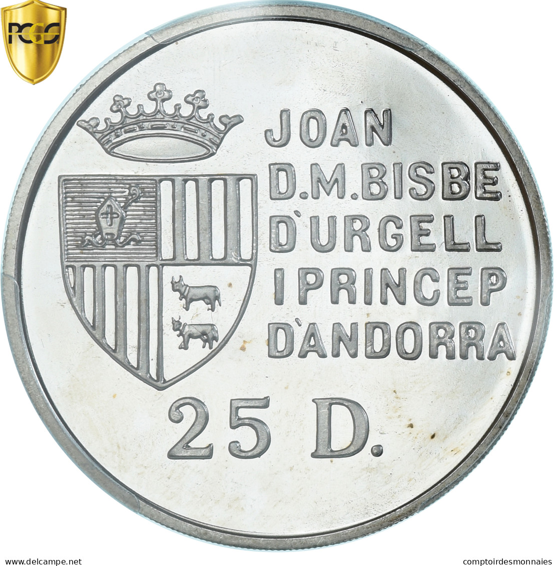 Monnaie, Andorre, Croix Rouge, 25 Diners, 1991, Pobjoy Mint, Proof, PCGS - Andorra