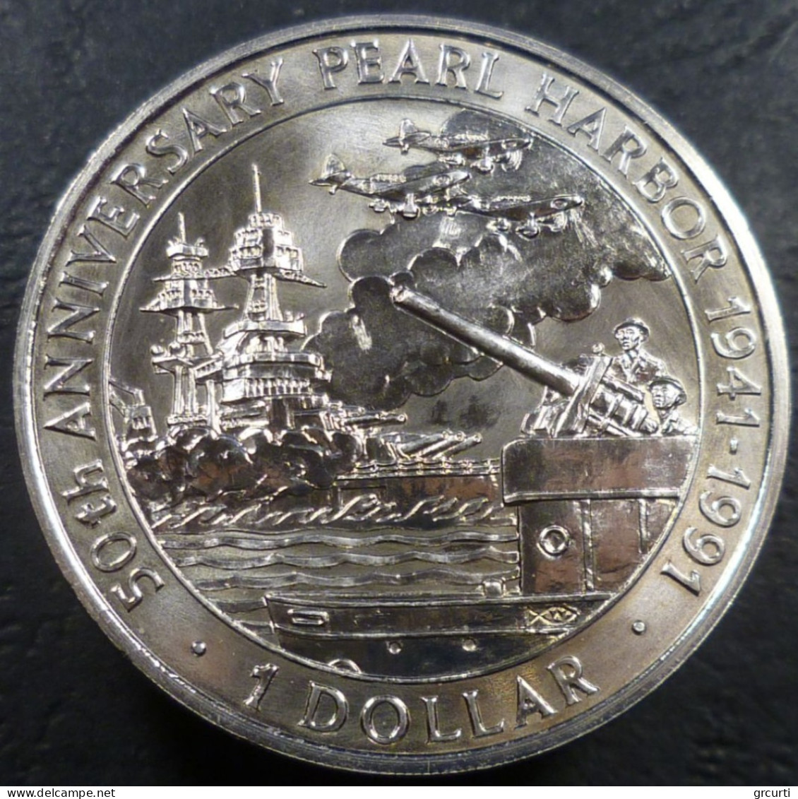 Isole Salomone - 1 Dollar 1991 - 50° Attacco Di Pearl Harbor - KM# 30 - Salomonen