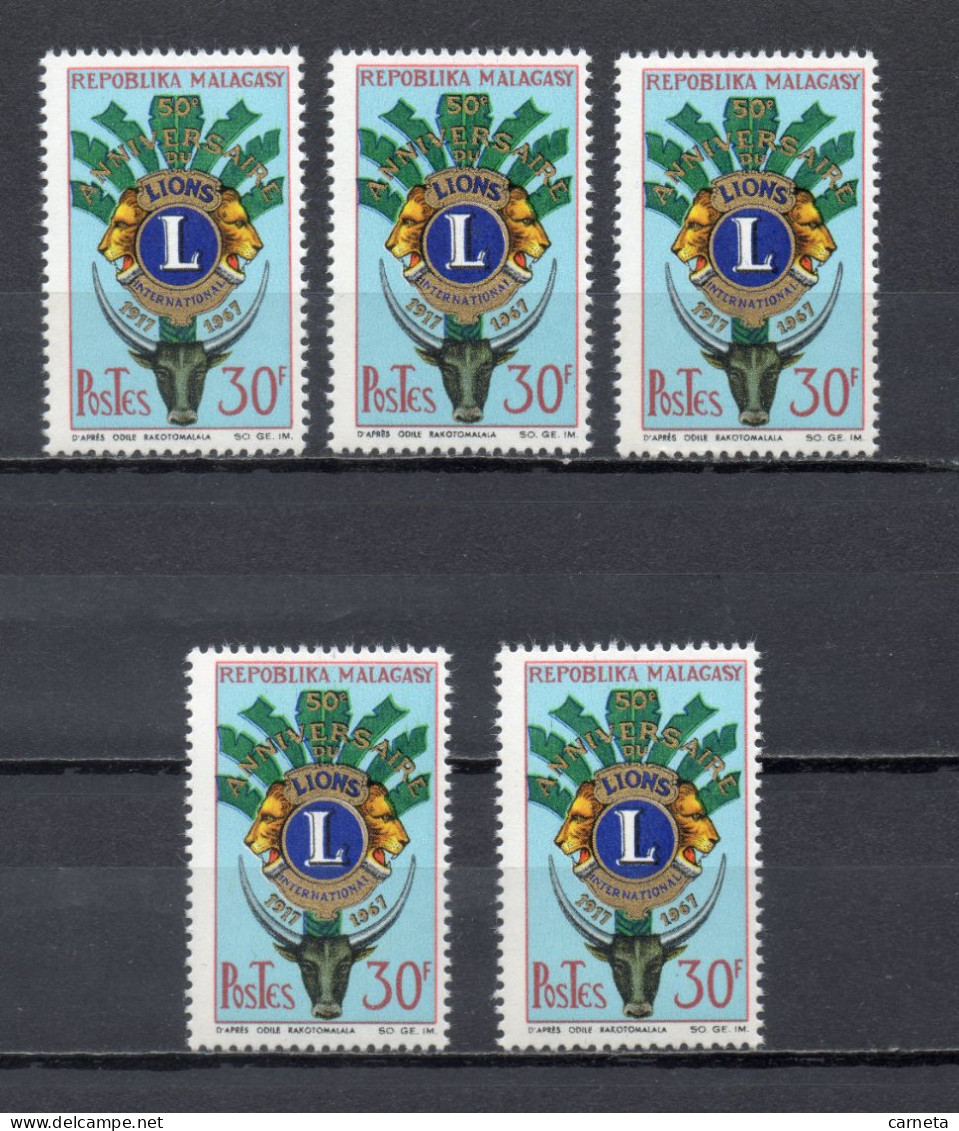 MADAGASCAR   N° 429  CINQ TIMBRES  NEUF SANS CHARNIERE  COTE  4.00€   LIONS INTERNATIONAL - Madagascar (1960-...)