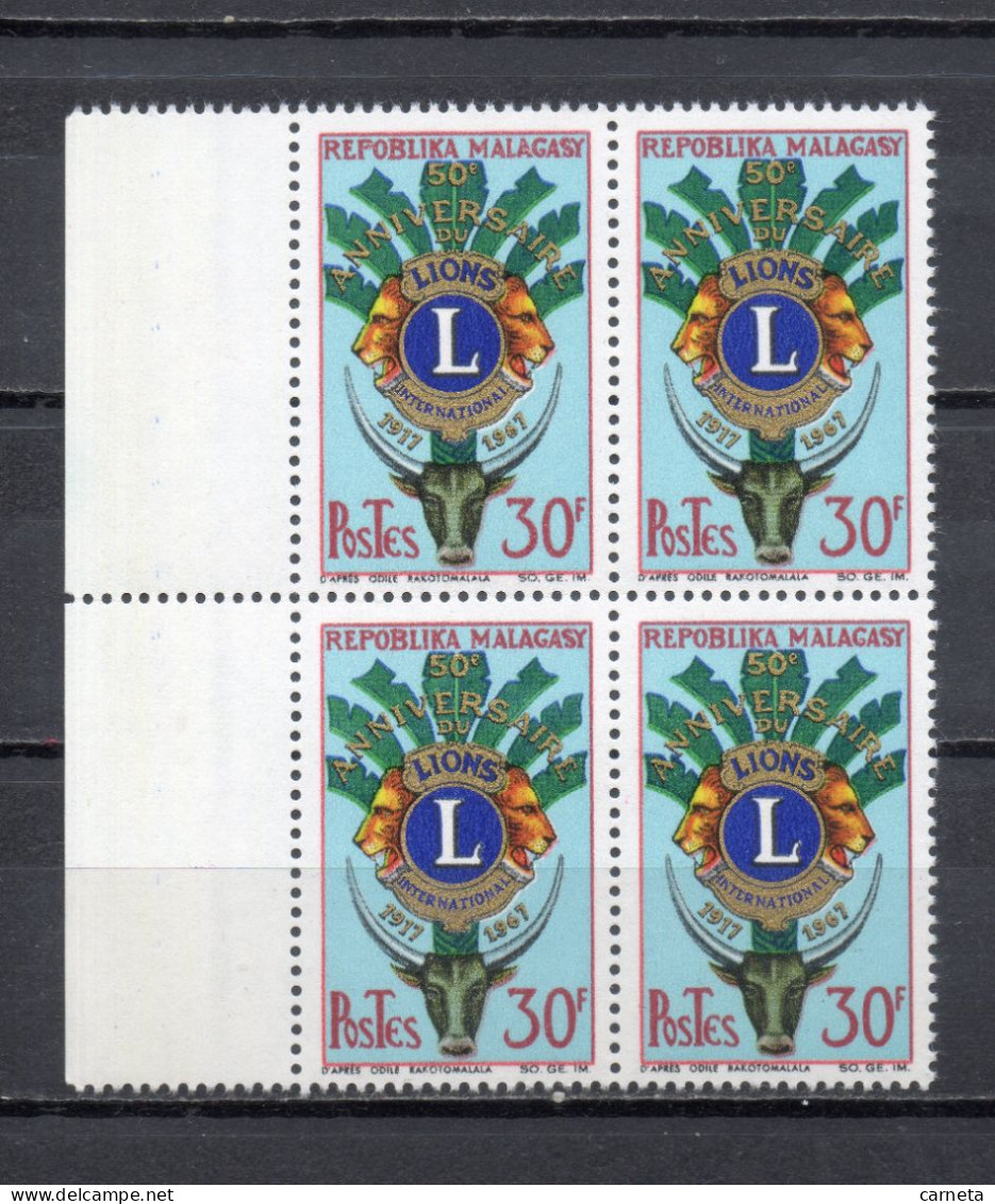 MADAGASCAR   N° 429  BLOC DE QUATRE TIMBRES   NEUF SANS CHARNIERE  COTE  3.20€   LIONS INTERNATIONAL - Madagascar (1960-...)