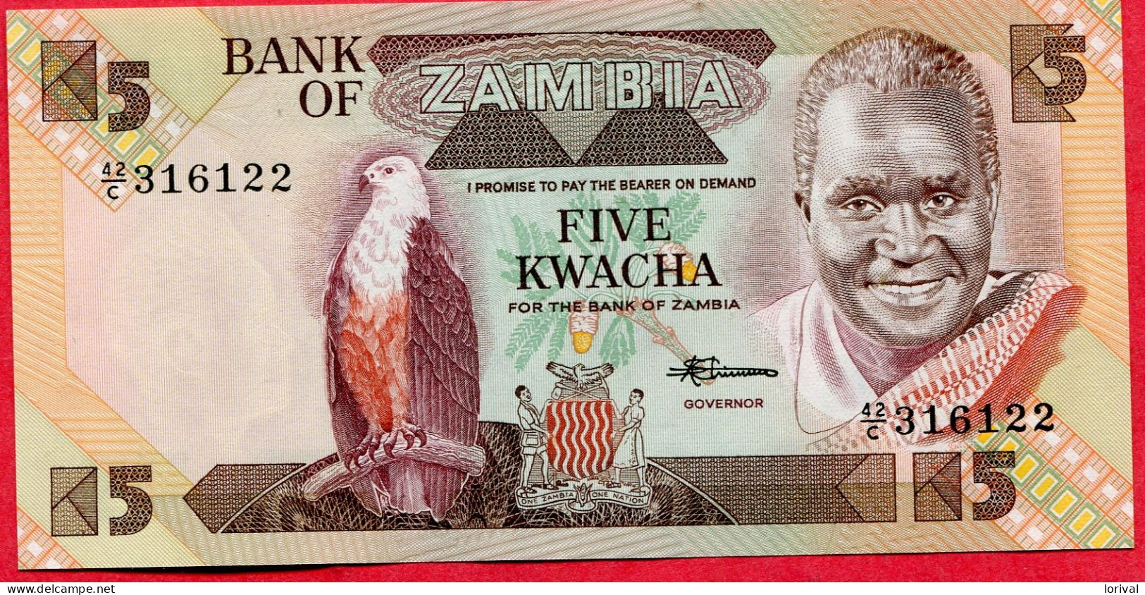 5 Kwacha Neuf 3 Euros - Zambie