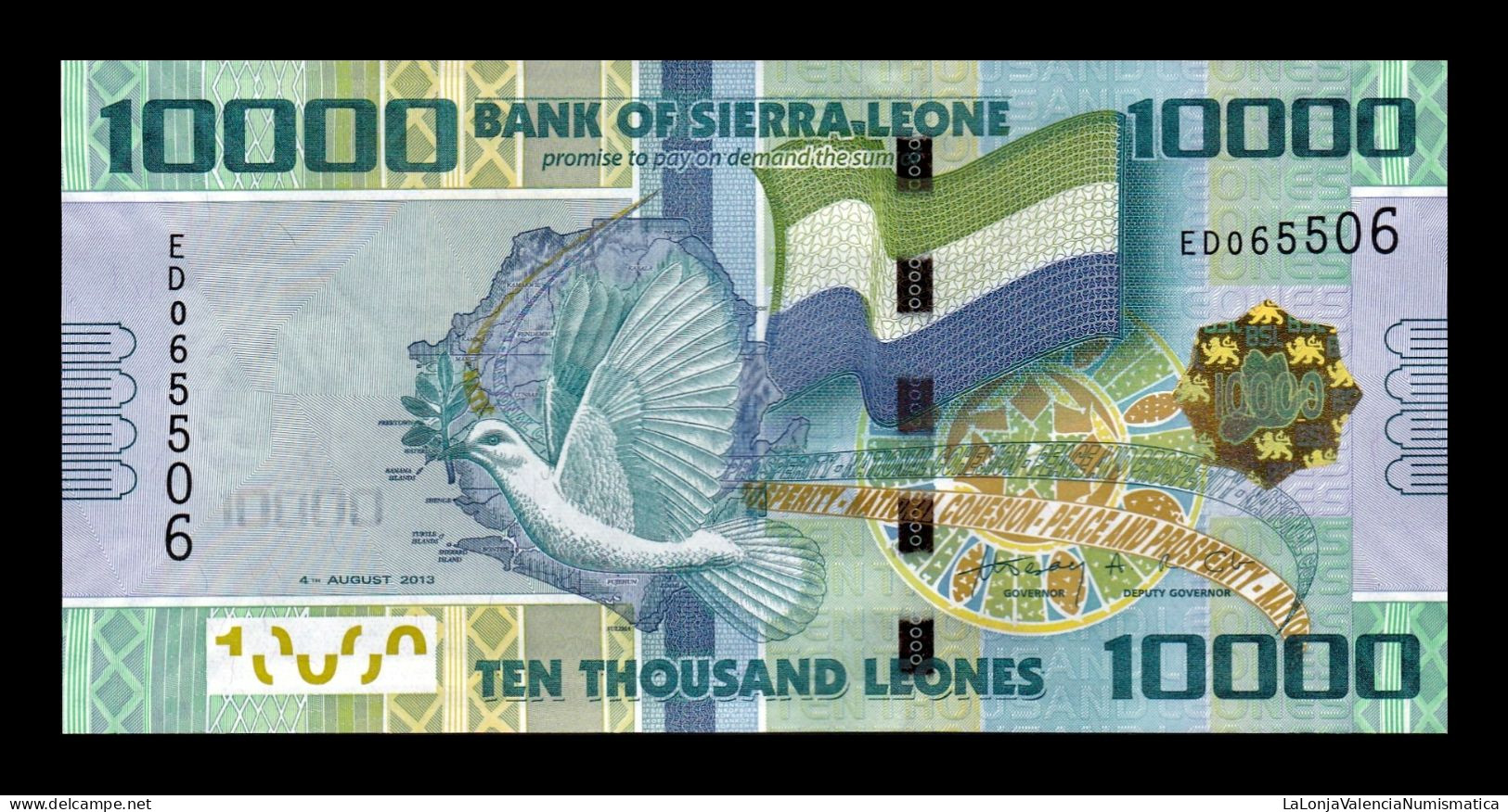 Sierra Leona Leone 10000 Leones 2013 Pick 33b Sc Unc - Sierra Leona