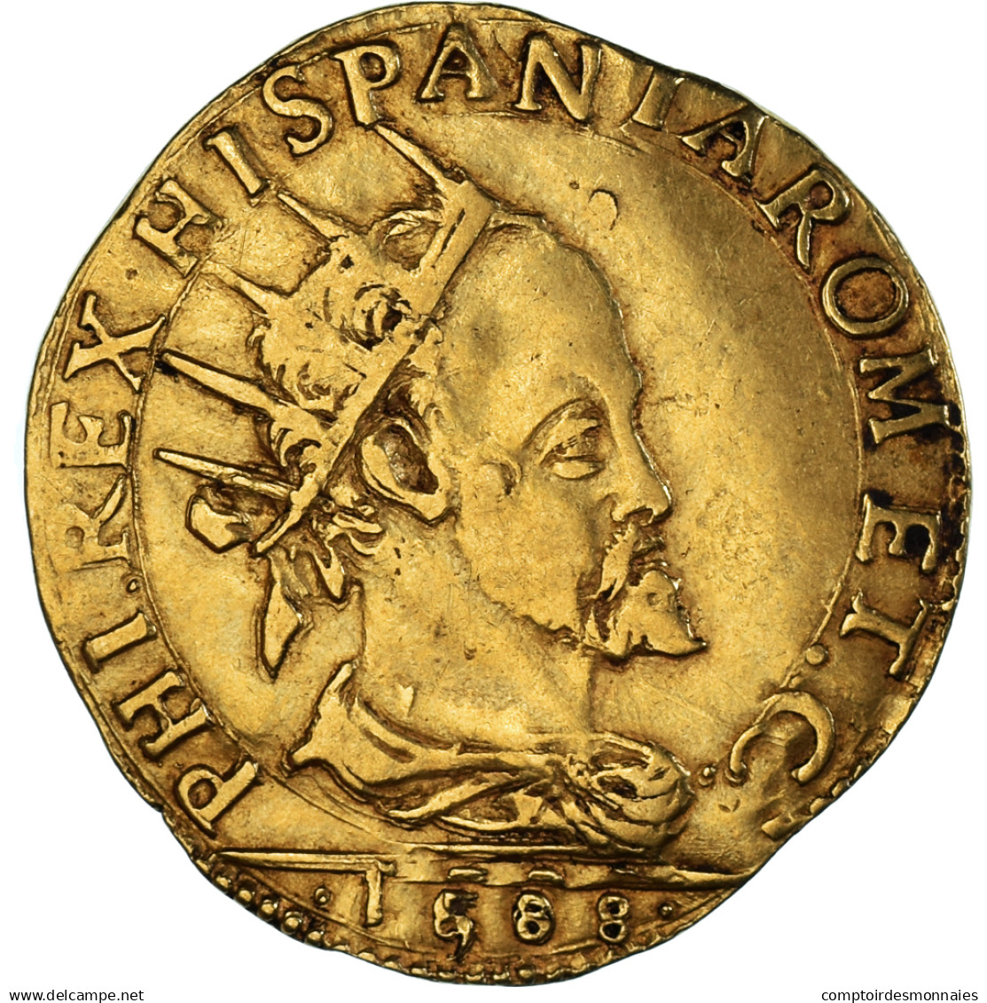 Monnaie, Italie, Duché De Milan, Philippe II, Doppia, 1588, Milan, TTB, Or - Lombardije-Venetië