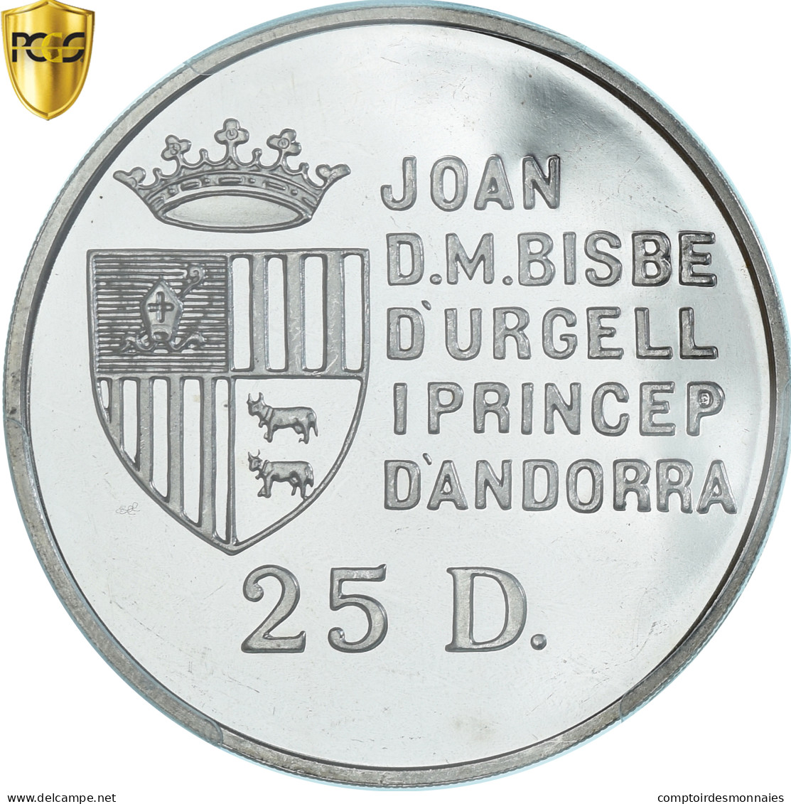 Monnaie, Andorre, Croix Rouge, 25 Diners, 1991, Pobjoy Mint, Proof, PCGS - Andorra