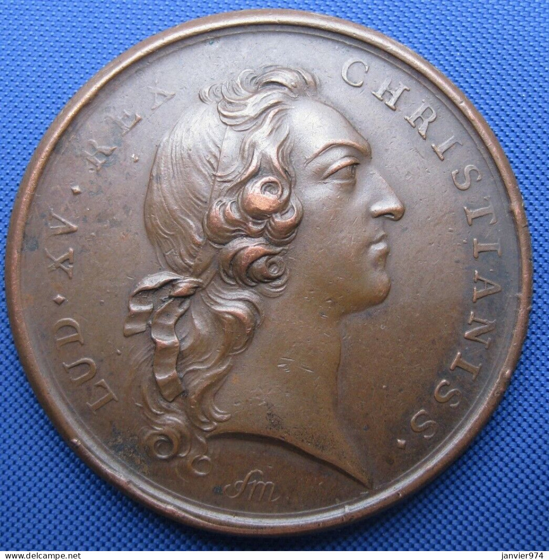 Médaille En Bronze, Jean Clément De Beauvoir, Maire De Bourges Cher , 1759 Paris, Louis XV. - Royaux / De Noblesse