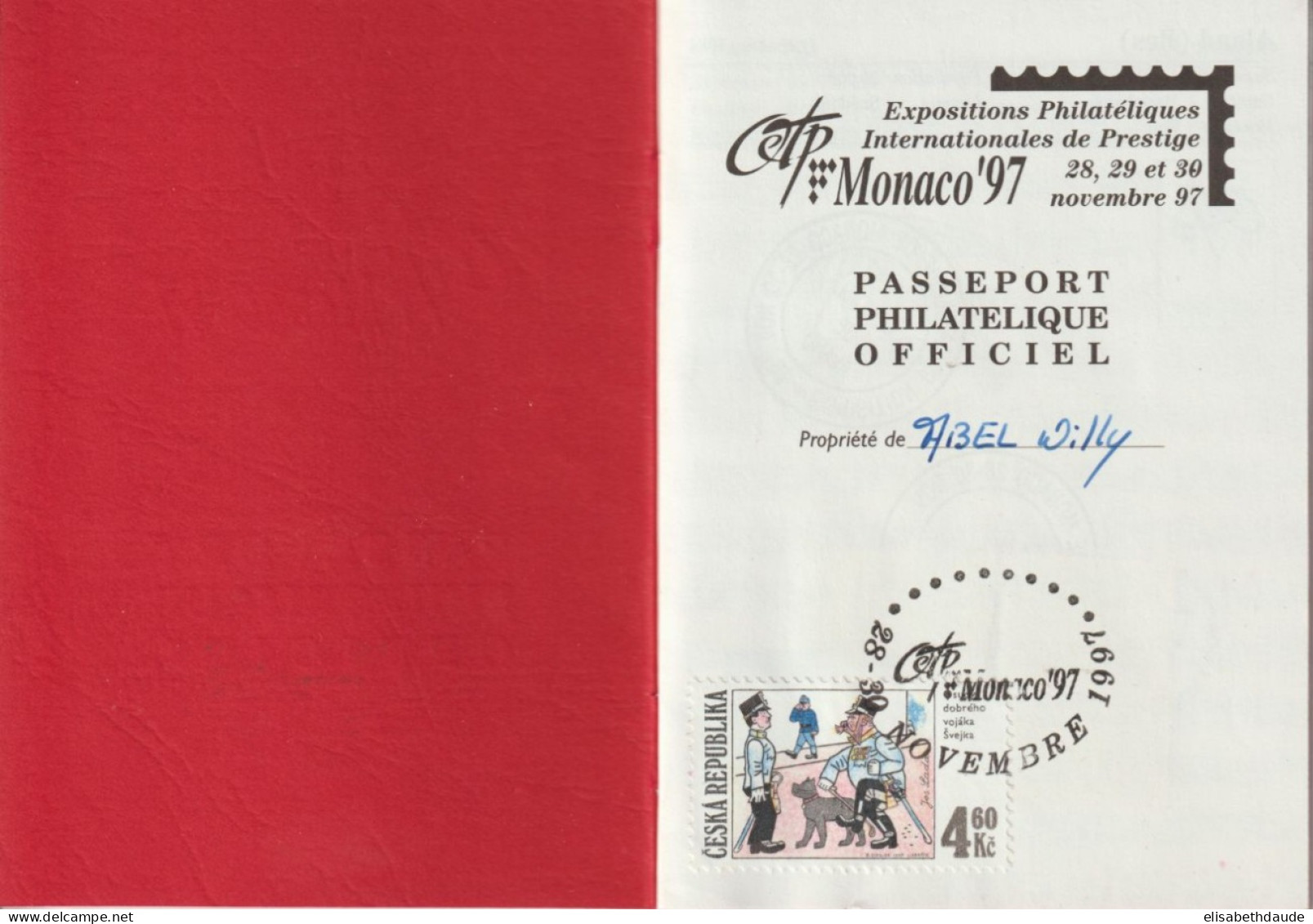 MONACO - 1997 - PASSEPORT OFFICIEL EXPO PHIL. PRESTIGE - 24 PAGES AVEC TIMBRES + OBLITERATIONS PAYS PARTICIPANTS ! - Marcofilia