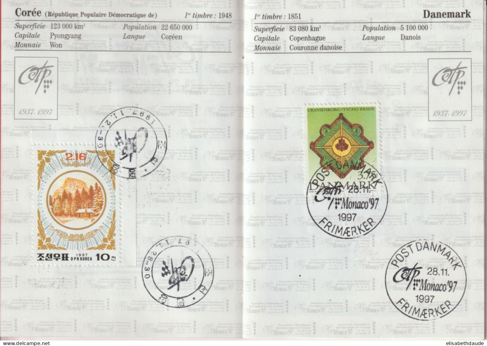 MONACO - 1997 - PASSEPORT OFFICIEL EXPO PHIL. PRESTIGE - 24 PAGES AVEC TIMBRES + OBLITERATIONS PAYS PARTICIPANTS ! - Marcofilie