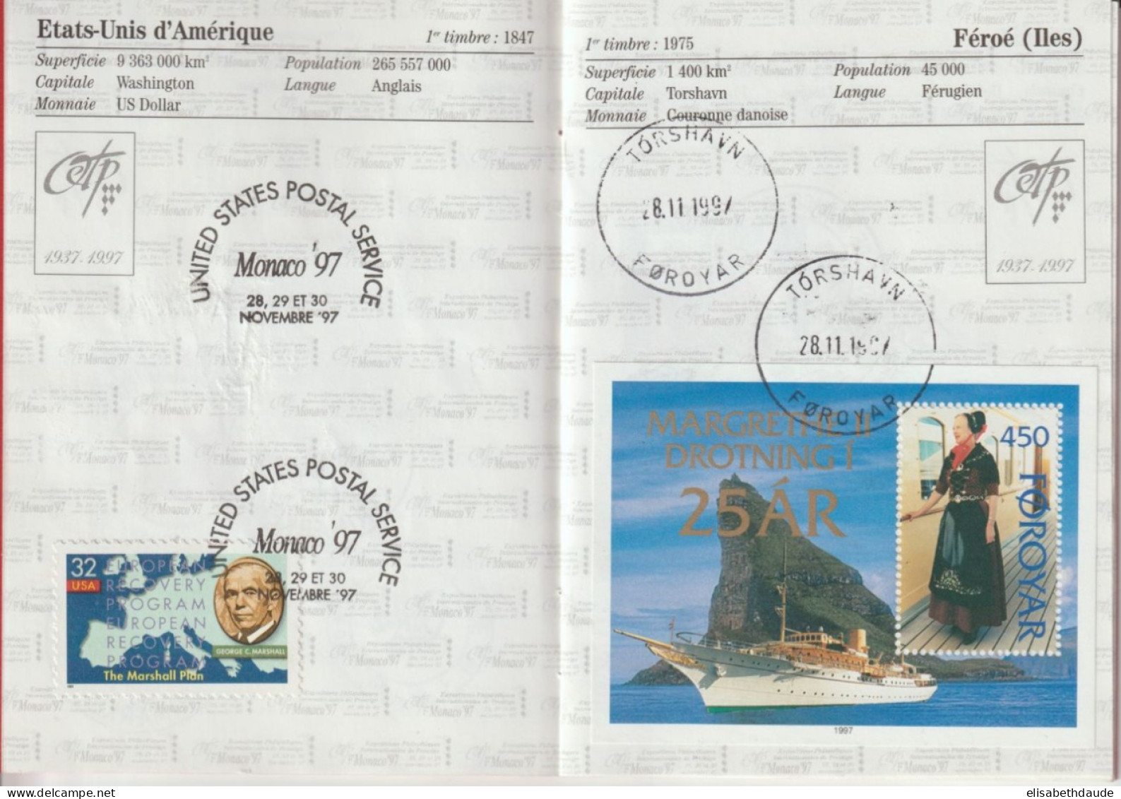 MONACO - 1997 - PASSEPORT OFFICIEL EXPO PHIL. PRESTIGE - 24 PAGES AVEC TIMBRES + OBLITERATIONS PAYS PARTICIPANTS ! - Marcofilie