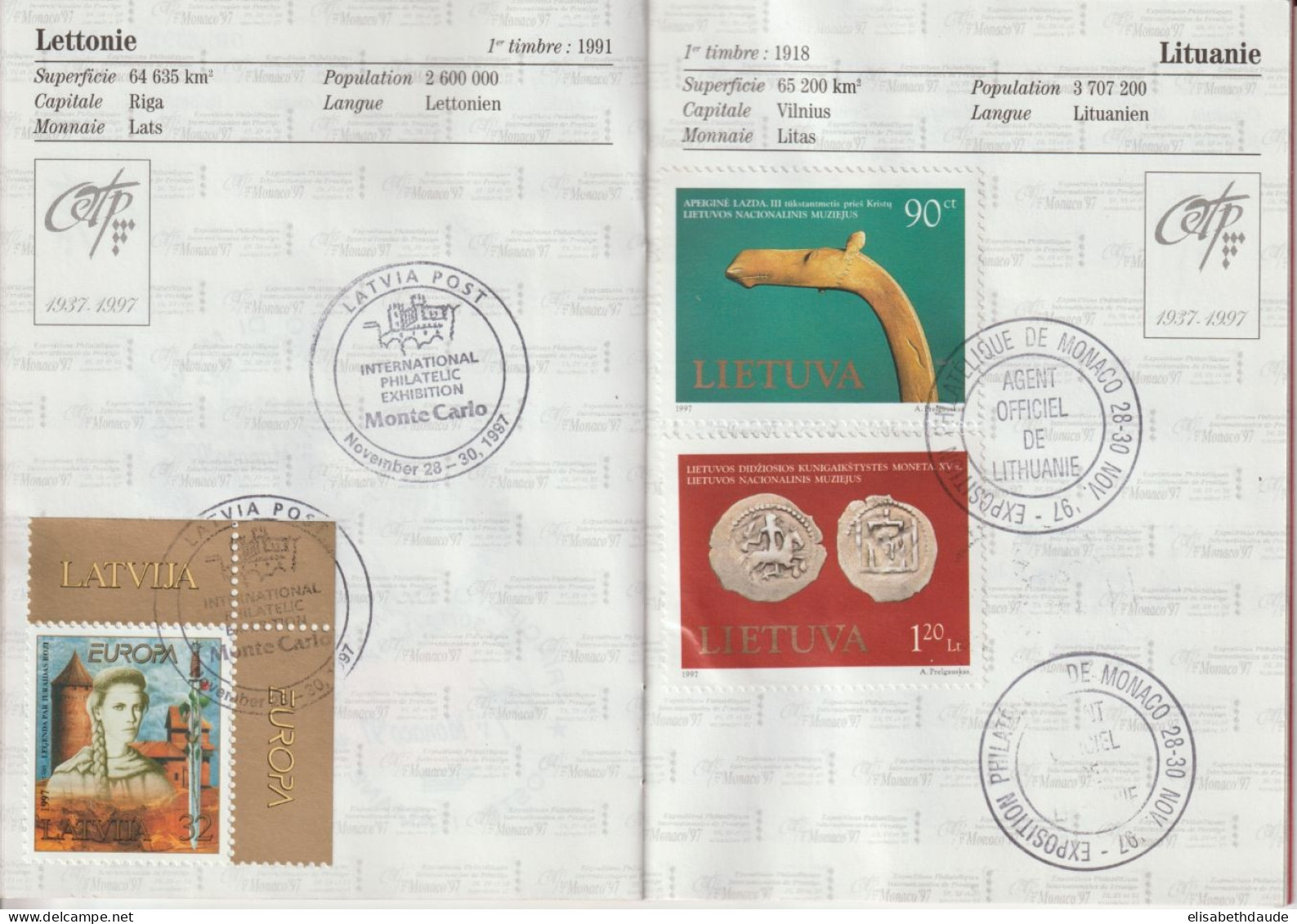 MONACO - 1997 - PASSEPORT OFFICIEL EXPO PHIL. PRESTIGE - 24 PAGES AVEC TIMBRES + OBLITERATIONS PAYS PARTICIPANTS !