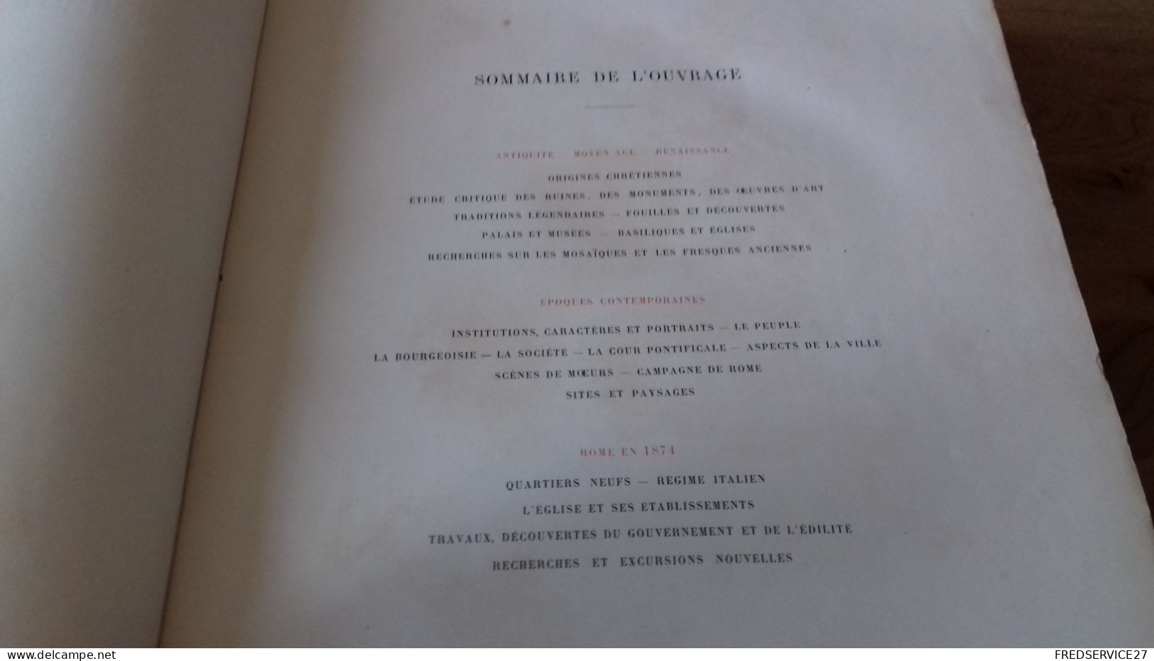 109/ ROME DESCRIPTION ET SOUVENIRS PAR FRANCIS WEY 1875 358 GRAVURES SUR BOIS AVEC PLAN 3EME EDITIONS - Hergé