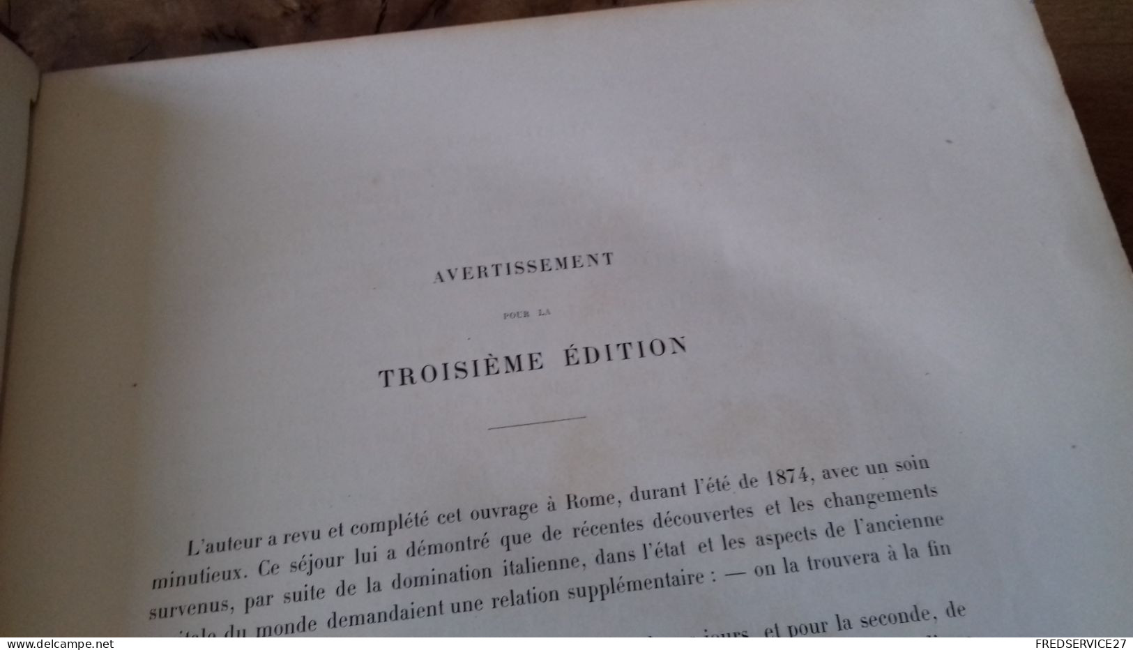 109/ ROME DESCRIPTION ET SOUVENIRS PAR FRANCIS WEY 1875 358 GRAVURES SUR BOIS AVEC PLAN 3EME EDITIONS