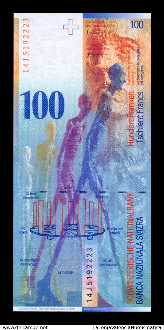 Suiza Switzerland 100 Francs 2014 Pick 72j(2) Sc Unc - Schweiz