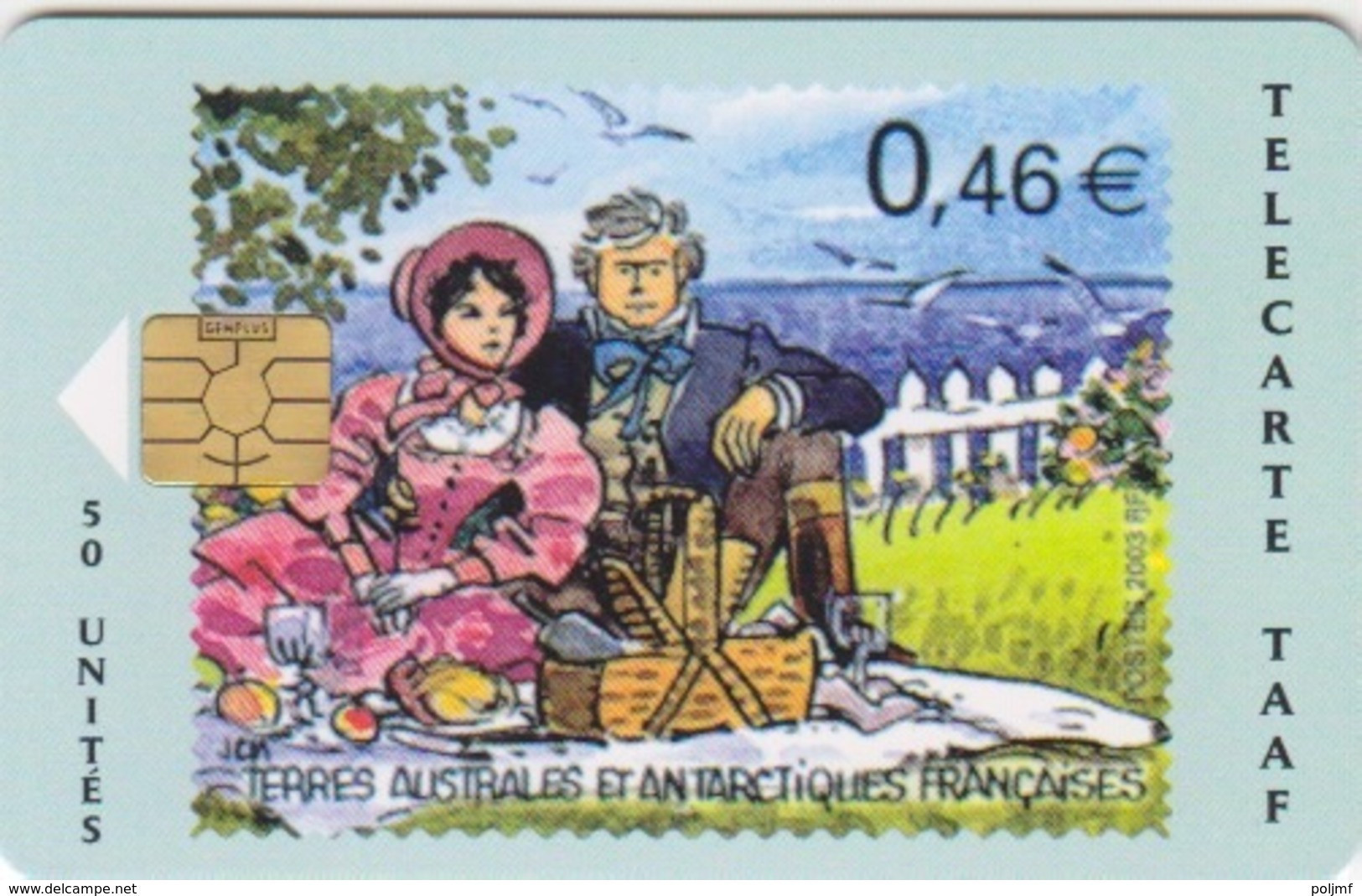 Télécarte 50U, Tirage 1500, Dumont D'Urville En Pique-nique Avec Son épouse - TAAF - Territori Francesi Meridionali