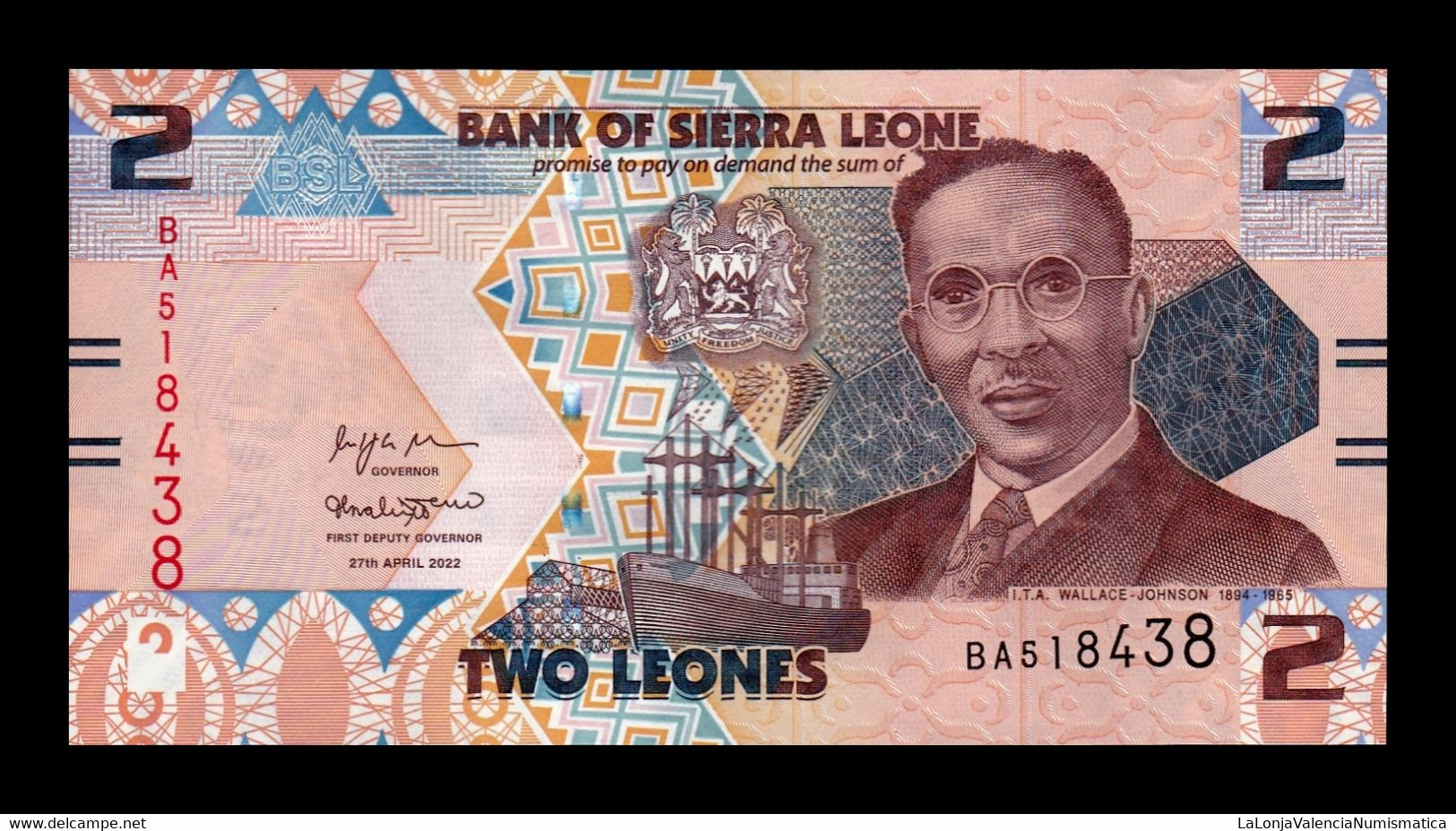 Sierra Leona 2 Leones 2022 Pick 35 New Design Sc Unc - Sierra Leona