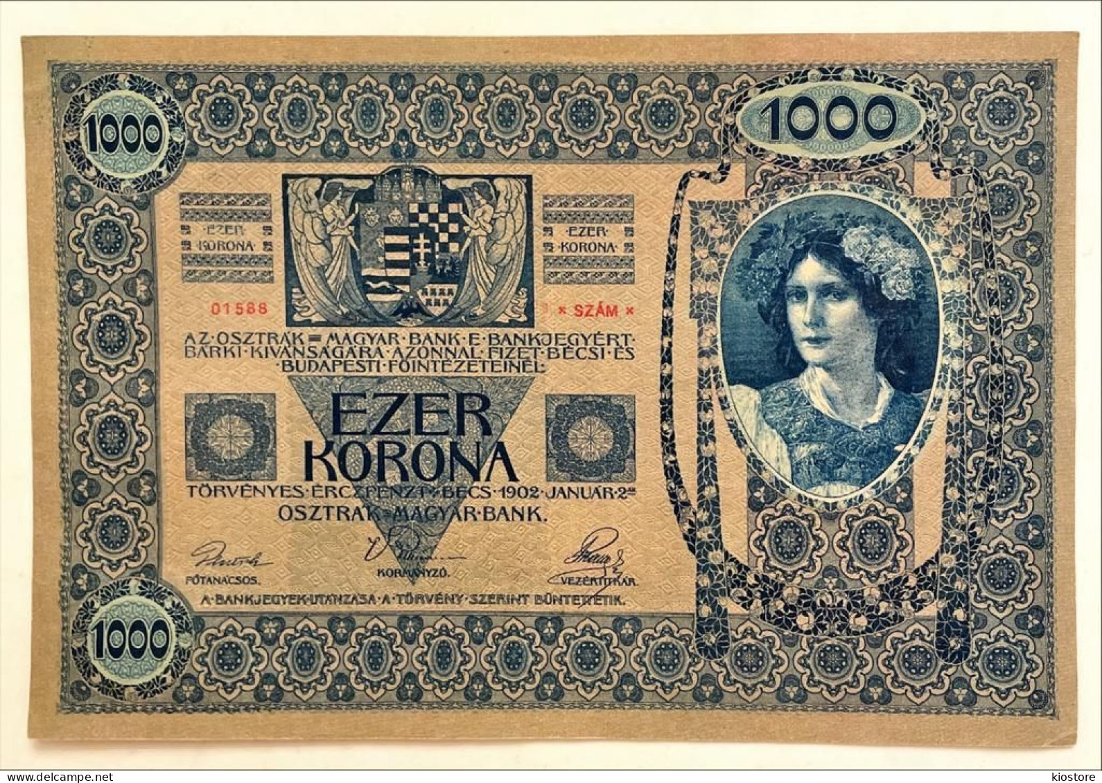 Austria - Hungary 1,000 1000 Kronen / EZER Korona 1902 Serie 1343 Oesterreichisch - Ungarische Bank UNC - Autriche