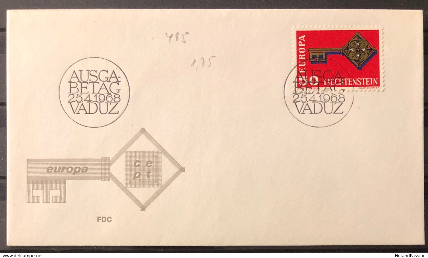 1968. MiNr. 495. Europa. FDC - Covers & Documents