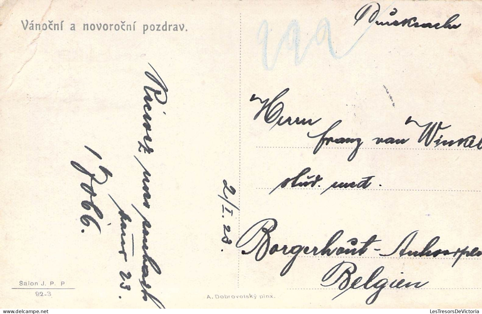 Tchéquie - Vanocni A Novorocni Pozdrav - Dobrovolsky - Grand Père Et Petite Fille - Colorisé - Carte Postale Ancienne - Tchéquie
